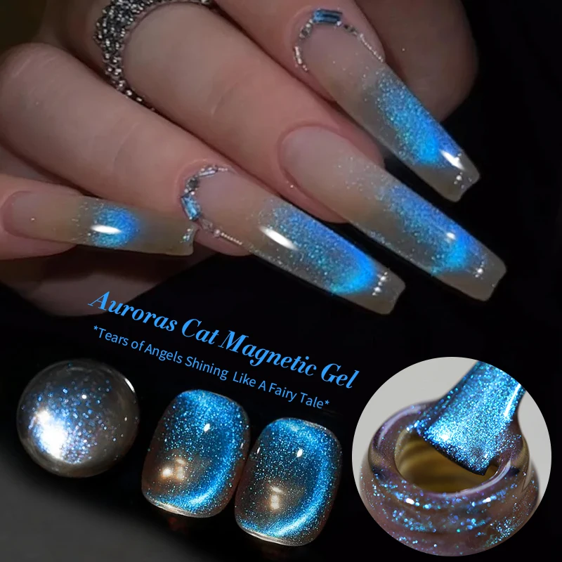 BORN PRETTY 10ml Auroras Cat Magnetic Gel Tears of Angels Crystal Shining Like A Fairy Tale Soak Off UV Gel Nail Art Varnish