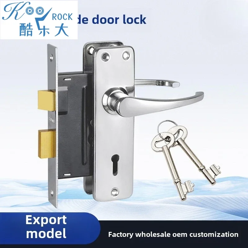 

Indoor/Outdoor Door Handle Lock - Stainless Steel English Lever Latch for Bedroom/Bathroom/Hotel - Anti-Theft Security
