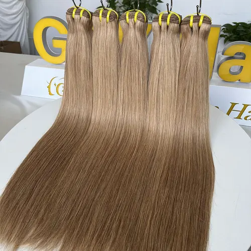 Imagen 2 del producto 30 pulgadas # 27 mechones de cabello humano liso de hueso rubio miel, 1/3/4 mechones, extensiones de cabello virgen Remy sin procesar, venta al por mayor