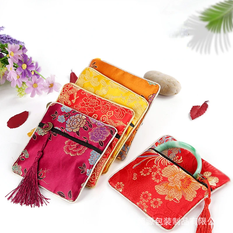 11.5x11.5cm New Brocade Bags Mouth Cloth Bag Wenwan Buddha Beads Bracelet Bracelet Jewelry Packaging Bag Storage Bag Supplies