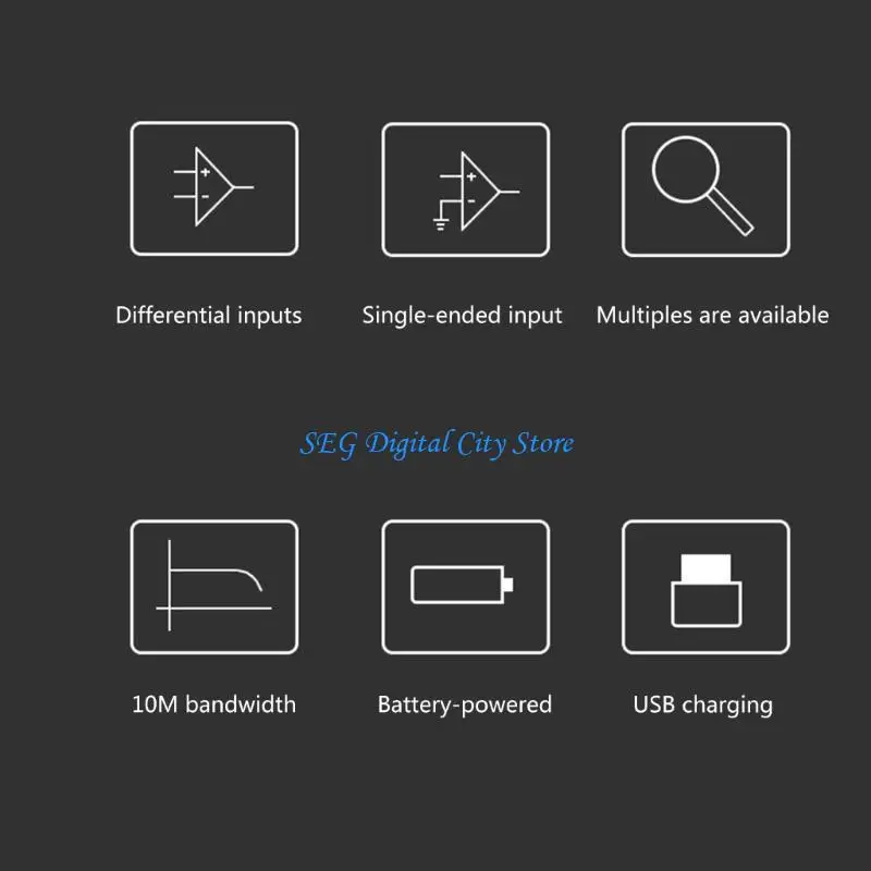 U75B T100 راسم الذبذبات الافتراضي 1X 10X 100X 10M لتضخيم الإشارات الضعيفة منخفضة الضوضاء المحمولة راسم الذبذبات التفاضلي