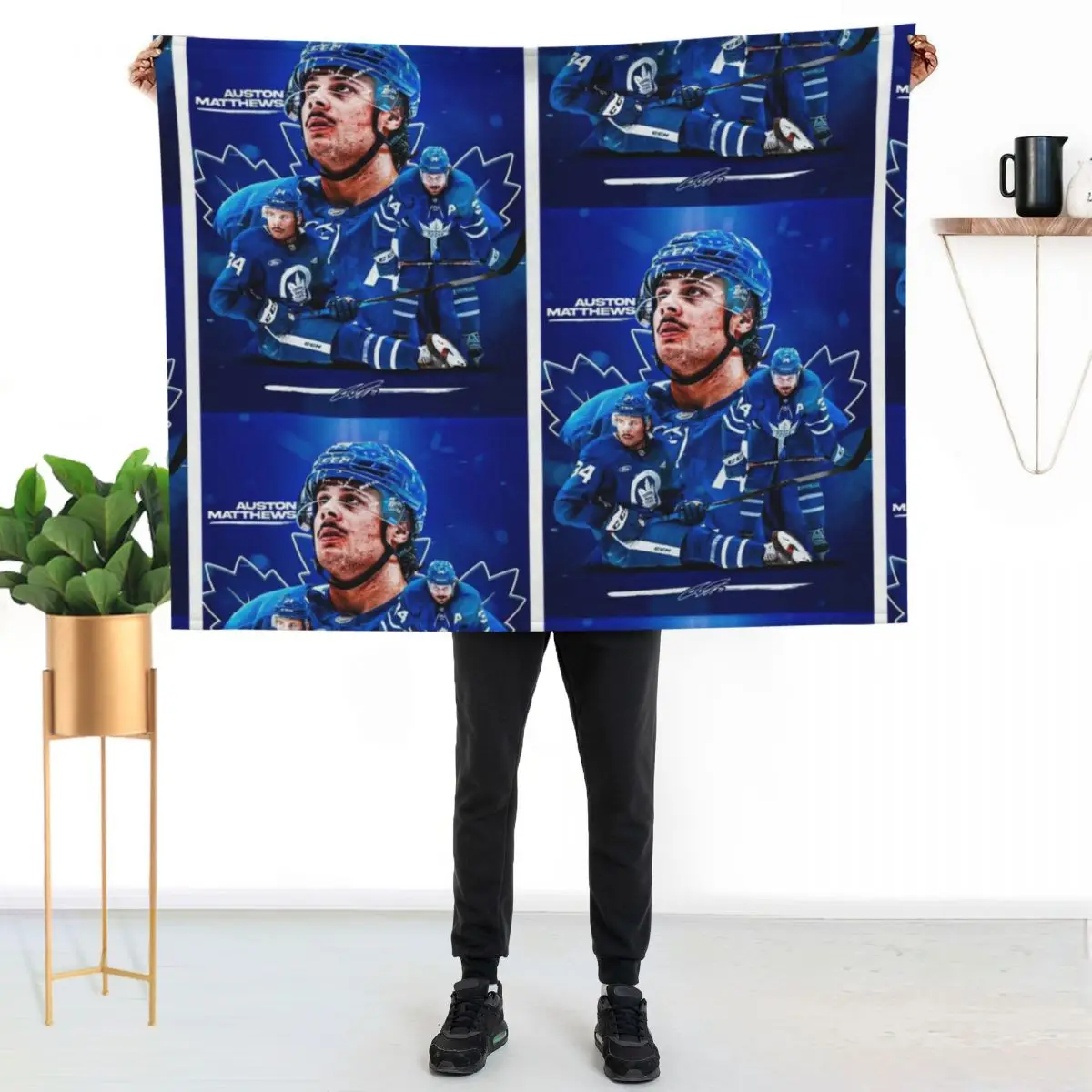 Auston Matthews Throw Blanket Machine Washable Soft Warm Blanket