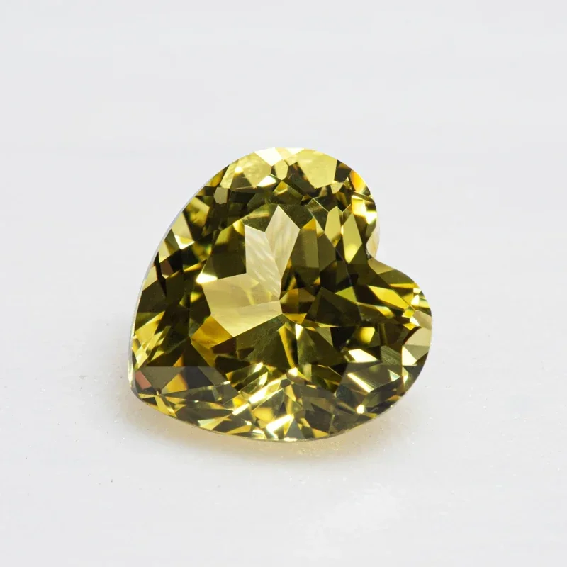 

Lab Grown Sapphire Heart Shape Yellow Color VVS1 Stone for Charm Diy Advanced Jewelry Making Earrings Selectable AGL Certificate