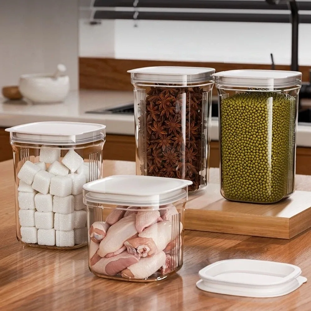 

Plastic Sealed Jars Stackable Design Sealed Lids Kitchen Storage Jars Multi-size Fresh Keep Boxes Grain Storage Containers