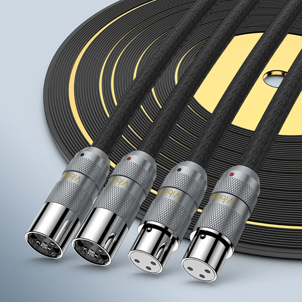 Viborg 02R801 5N OFC 4 Cores Multplex Copper Balanced Interconnect XLR Cable Rhodium Plated XM202R & XF202R XLR Connectors