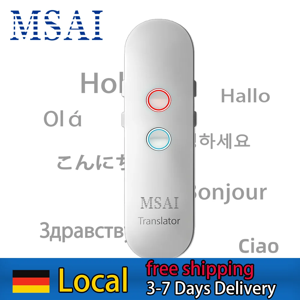 T4 Bluetooth-Übersetzer Online-Sprachübersetzung 131 Sprachen Audio-Übersetzung Echtzeit-Zwei-Wege-Audio-Transkription für Reisen