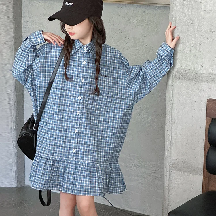 الخريف طفل فتاة فستان رسالة التطريز رفض طوق فتاة مراهقة فستان الأميرة موضة منقوشة 5-14Y فتاة فستان قطعة واحدة #2