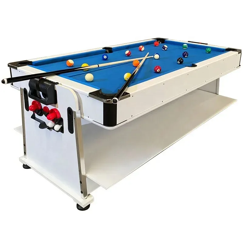

7FT New Fashion 4 in 1 Rotating Multi Game Set with Billiard / Air Hockey/Tennis/Dinning