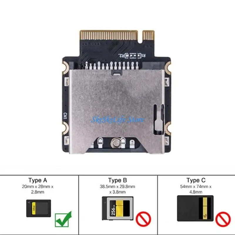 

E65E CFexpress Type-A/Type-B Card Reader Highly Speed SSD Expansion Board Adapter To NVME mKey PCIE Adapter