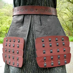 Medieval Renaissance Ronin Samurai PU Leather Large Belt Faulds Viking Pirate Knight Cosplay Costume Gothic Thigh Armor Tasset