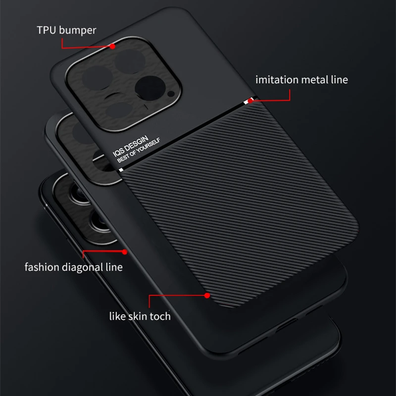 Rugged Non-Slip Case for Xiaomi 14T 14 13T Pro 5G Cover With Car Magnetic Holder Coque Fundas Capa