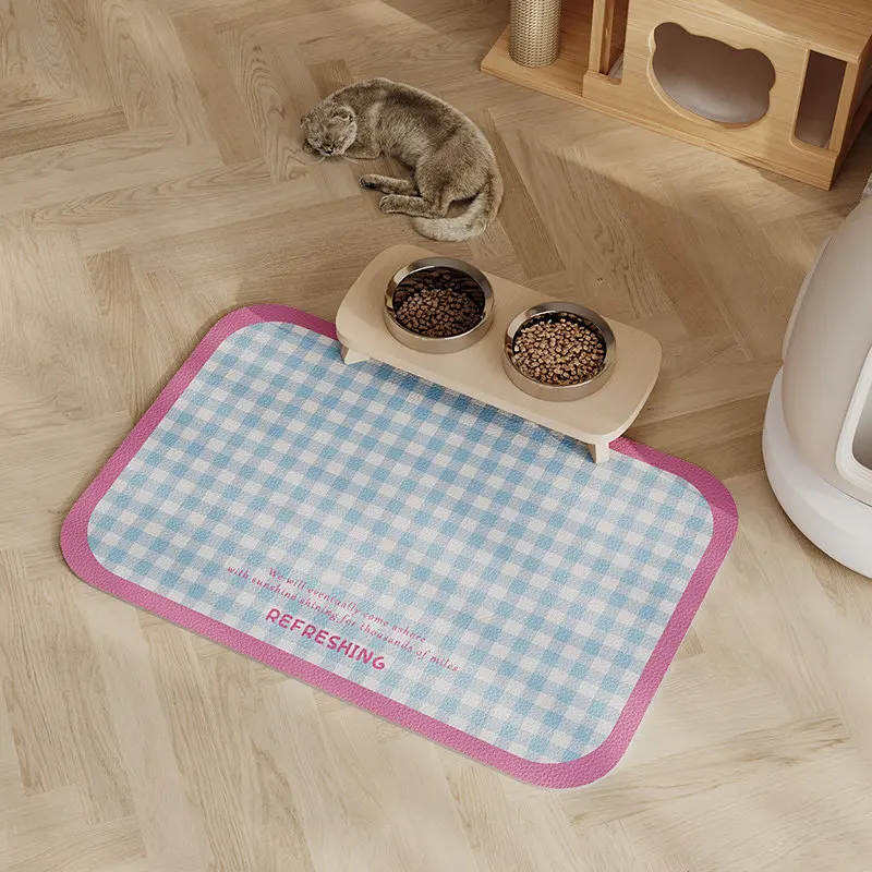 VIKAMA Non-slip Waterproof Pet Feeding Mat Washable Cuttable for Dog Cat Food Water Bowls
