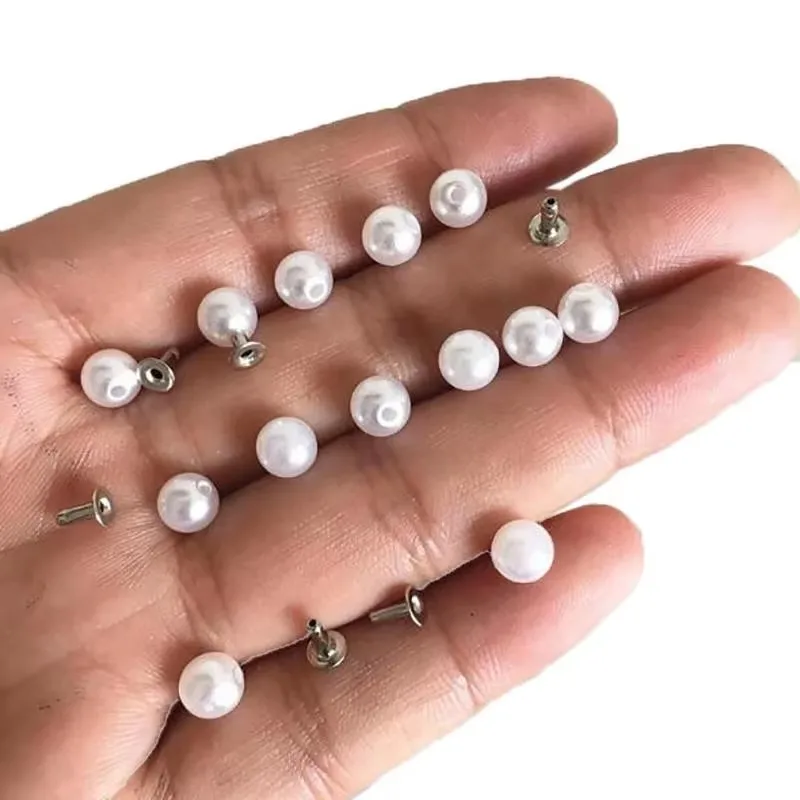 1 Set Fake Pearl Rivets Buttons Cloth Pants Bag Shoes Decoration DIY Clothes Accessories 6/8/10/12/20mm