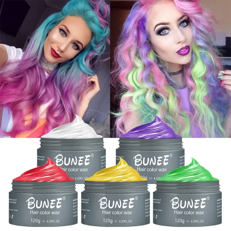 120g 9-Color Hair Clay Styling Wax for Men and Women Styling One-time Dyeing Hair Cream Styling Design Fashion Salon inoffensive