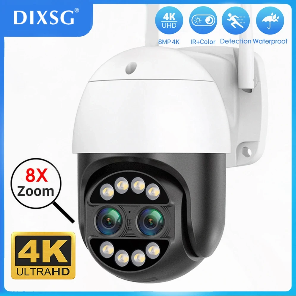 

4K Wifi Camera Outdoor Security 4MP 8MP PTZ Dual Lens Wireless Video Surveillance CCTV Cameras for Home P2P ICsee