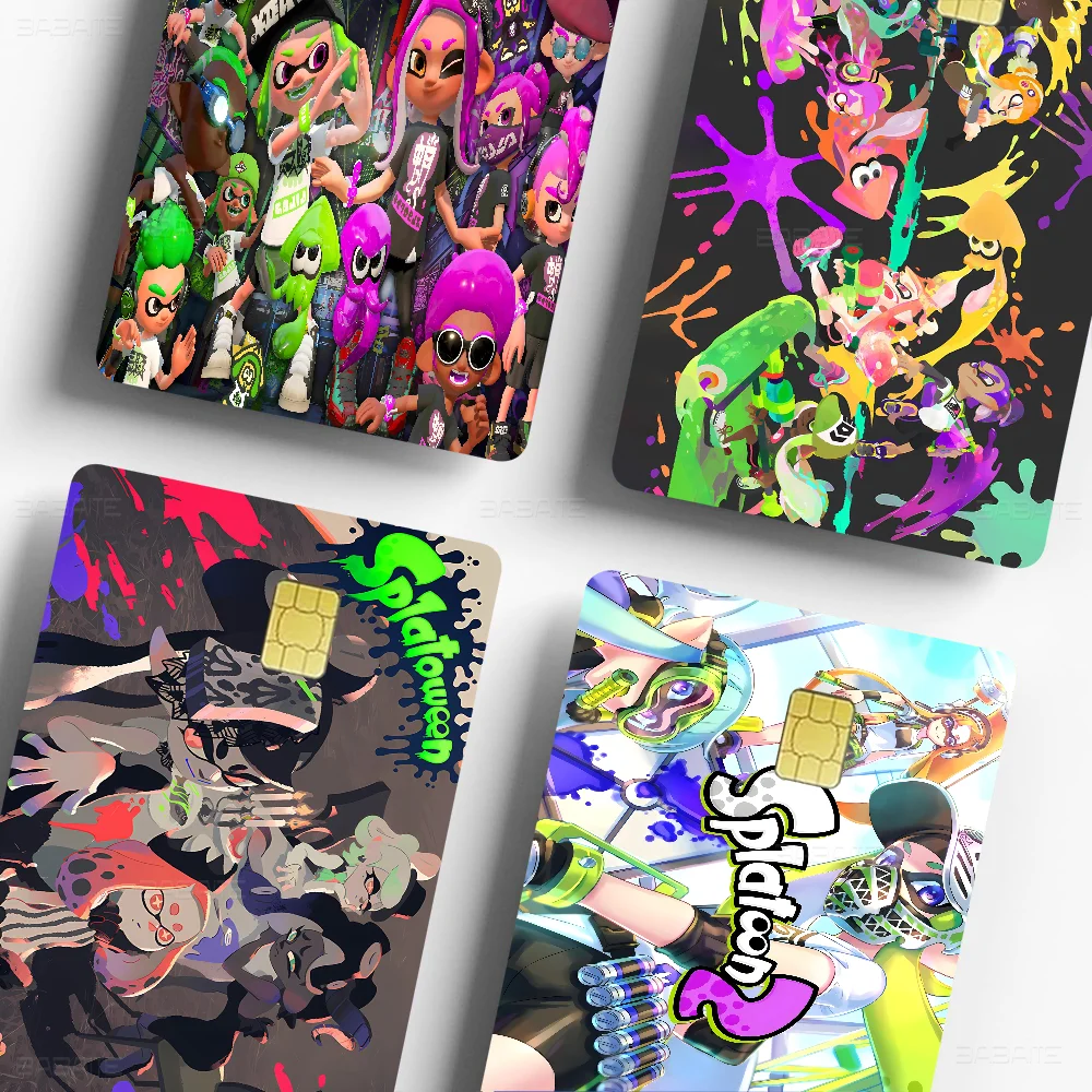 Game S-SplatoonS Anime Cartoon Sticker Film Skin for Credit Card Debit Bank Bus Card