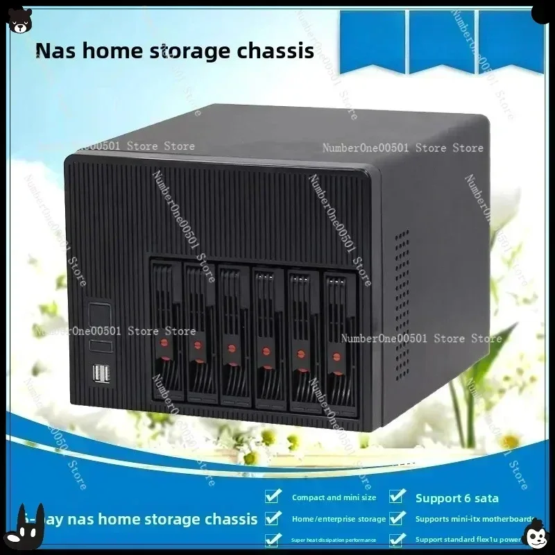 

4/6/8 slot Mini home storage NAS server chassis with hot-swappable Mini-ITX main board