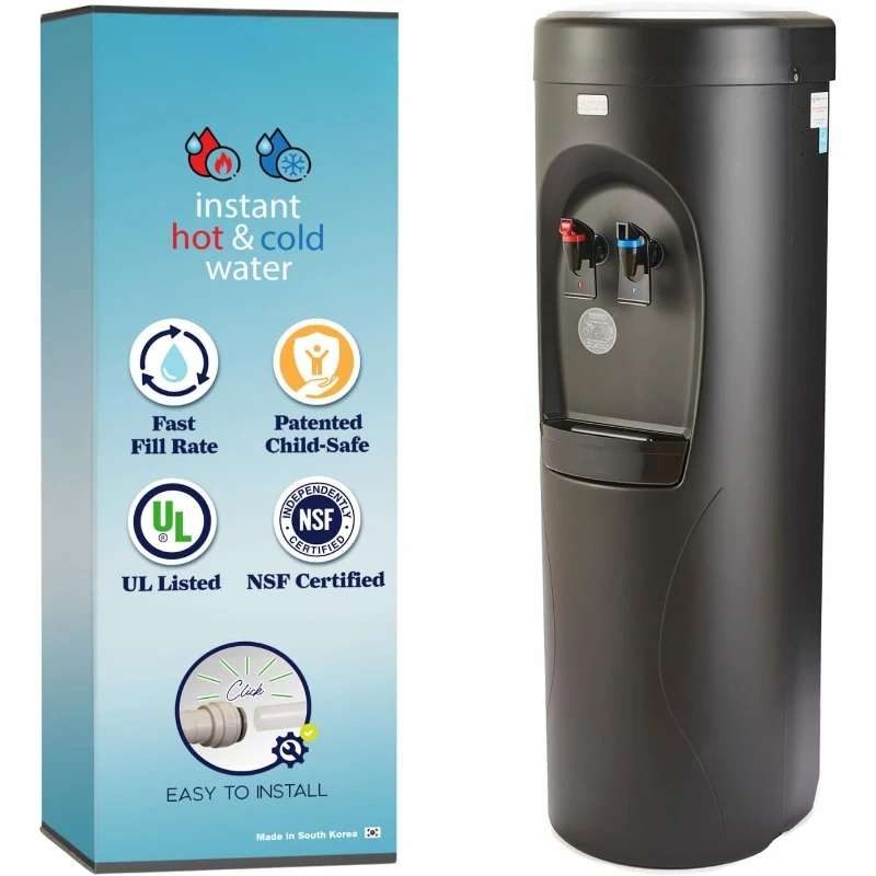 Commercial Grade Bottleless Hot & Cold Water Cooler Dispenser with Filter, Black | NSF and UL/Energy Star Certified，home.