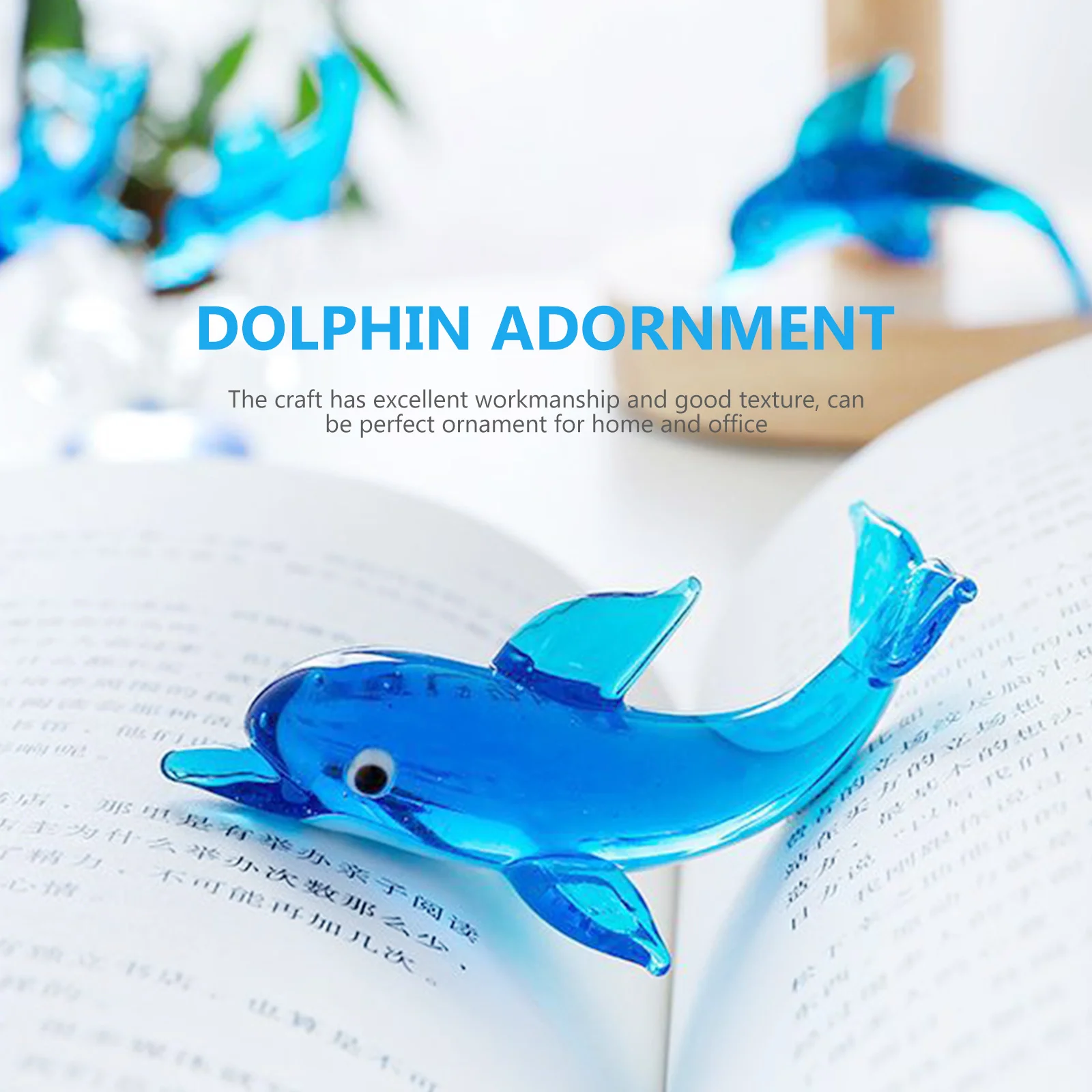 2 قطعة ديكور دولفين زجاجي صغير البحر الحيوان سطح المكتب زخرفة الإبداعية المنزل سطح المكتب الزينة رائعة فريدة من نوعها الزجاج الحرفية دولفين