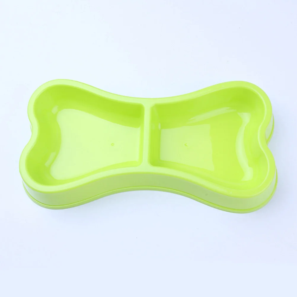 Portable Plastic Bone Shape Puppy Water Food Feeder Feeding Bowl for Cats Dogs Pet Accessories (Blue)