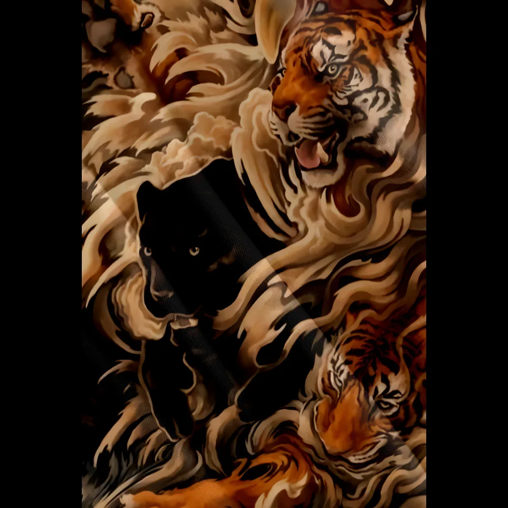 أزياء الكرتون النمر طباعة كيمونو عارضة الشاطئ سترة قمم النساء الرجال تأثيري Haori الملابس الآسيوية