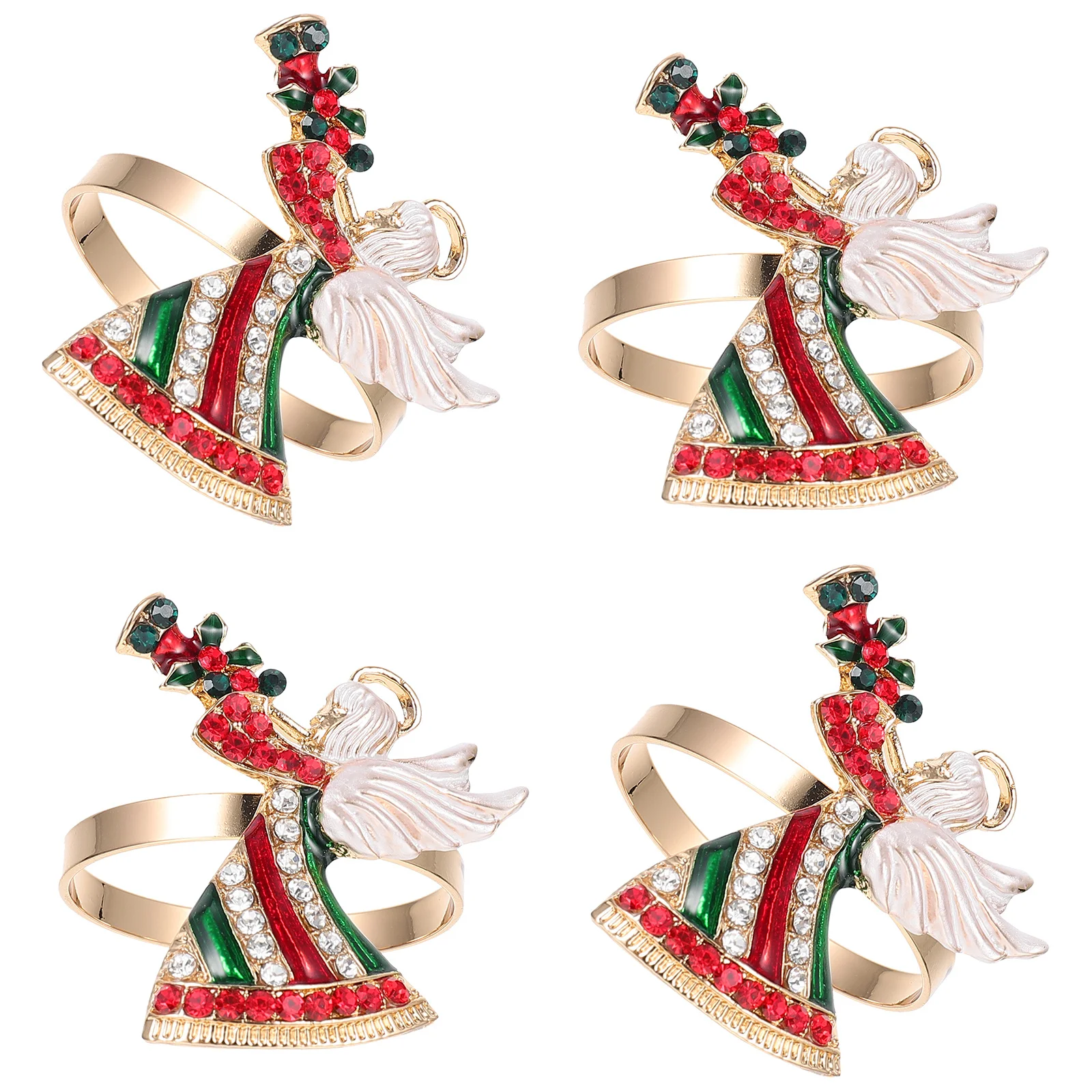 

4Pcs Napkin Buckle for Xmas Elegant Festive Design Christmas Table Accessories Dinner Decor Christmas Napkin Buckle