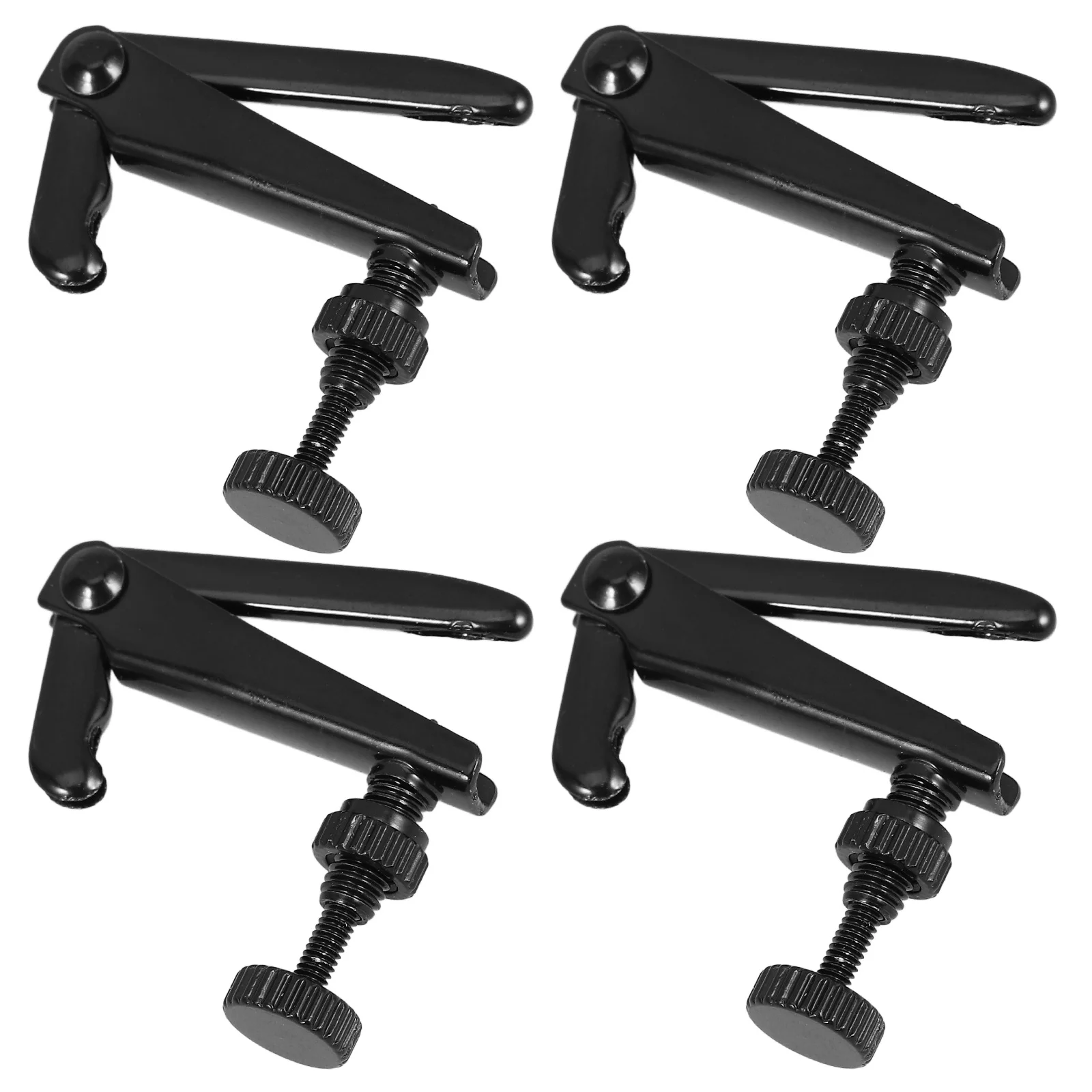 

4 Pcs Violin Black Spinner for 3/4 4/4 Violin String Adjuster Parts Accessories Replacement Screw Brass