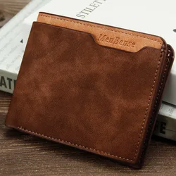 Luxury Men's Wallet PU Leather Card Holders Wallets for Male Short Men Purse Portable Foldable Vintage Billfold Billetera Hombre