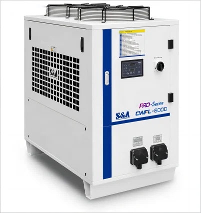 S & A-Industrial Water Cooling System Chiller, Inteligência Dual Temperature Control, CWFL-8000