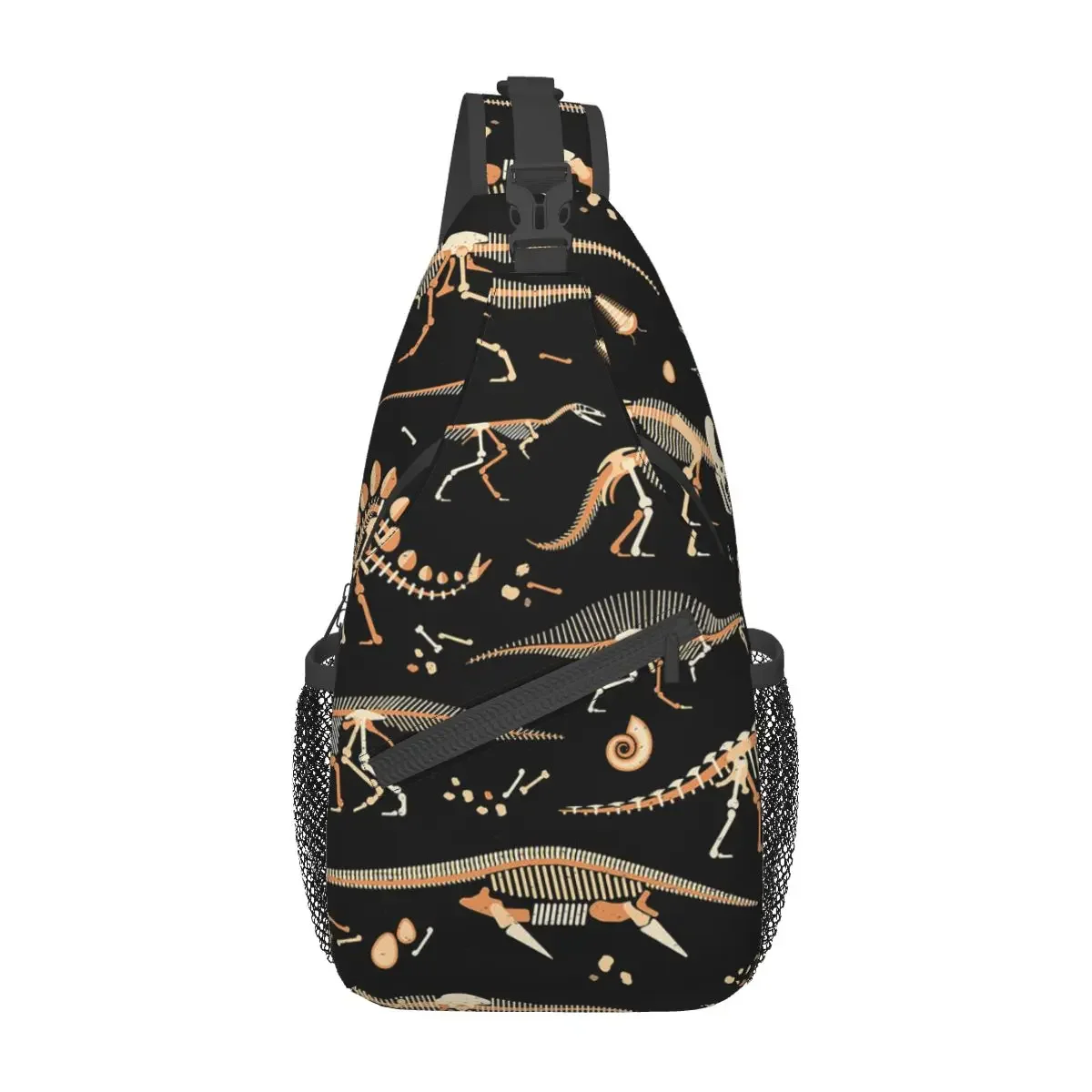 Dinosaur Fossils Eggs Bones Crossbody Sling Bags Casual Chest Bag Skeleton Shoulder Backpack Daypack for Travel Hiking Travel