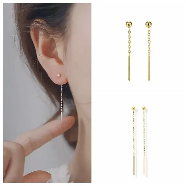 

925 Sterling Silver Beanie Light Beads Wave Beads Hoop Earrings Japan and South Korea Simple Temperament Personality Earrings