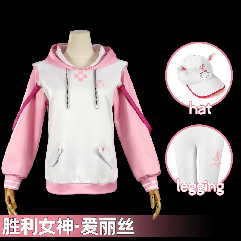 

Game GODDESS OF VICTORY: Nikke Cos Alice Cosplay pink Cute Casual Sportswear Women Daily Loose Hoodie costume B