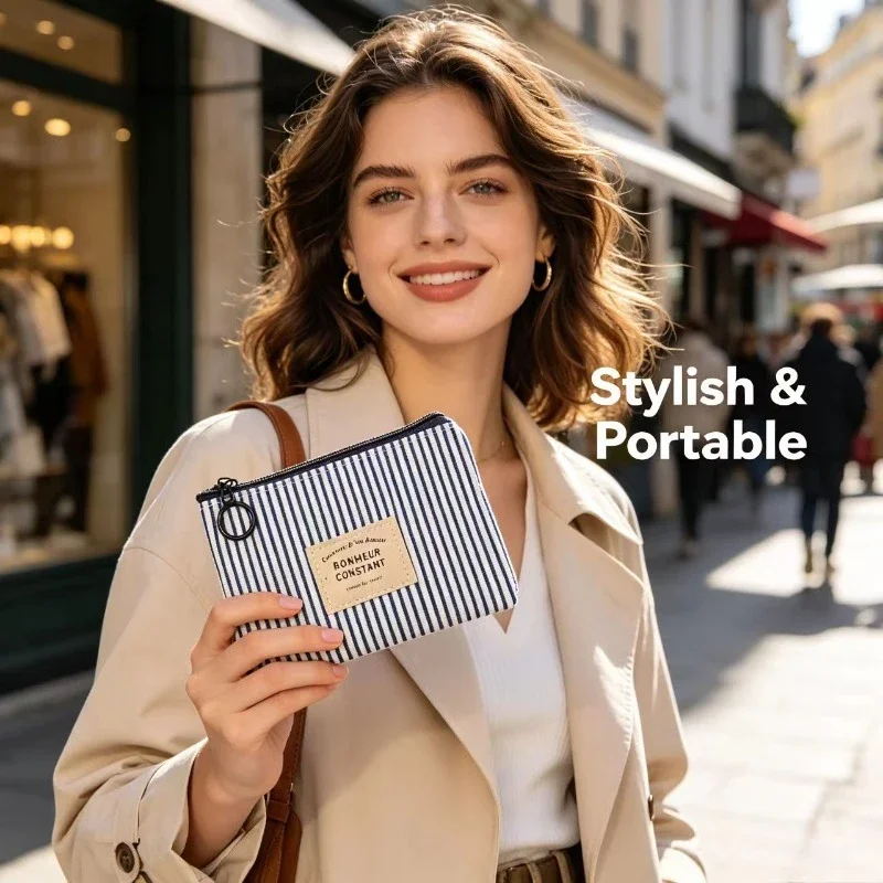 

Fabric Geometric Change Bag Small Fresh Cotton and Linen Small Wallet Coin Bag Simple Fashion Card Bag Key Bag Storage Bag
