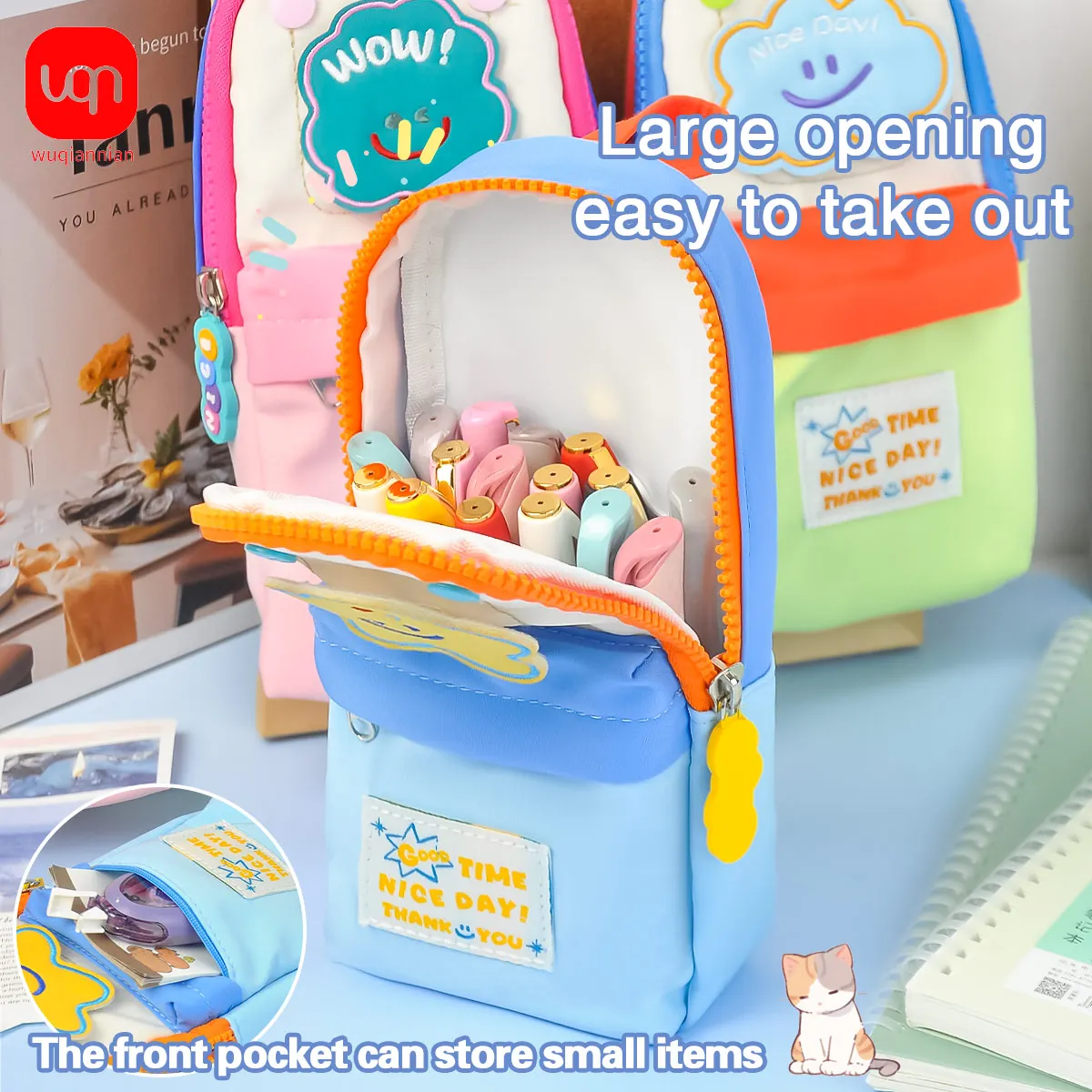 Cartoon Mini Backpack Large Capacity Pencil Case Student Stationery Portable School Bag Storage Pencil Pouch Student Supplies