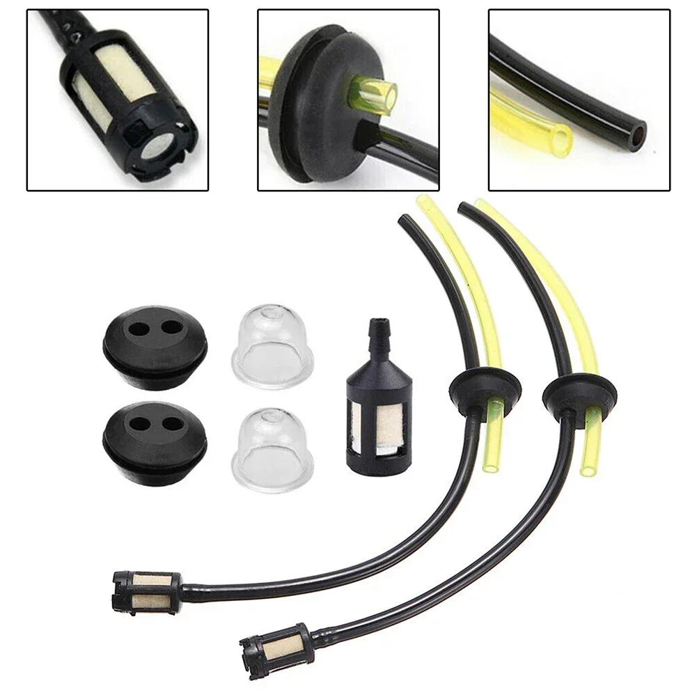 2Set Whipper Snipper Line Trimmer Cutter Fuel Line Filter Hose Pipe Tank Kit With Primer Bulbs Garden Tools Accessories