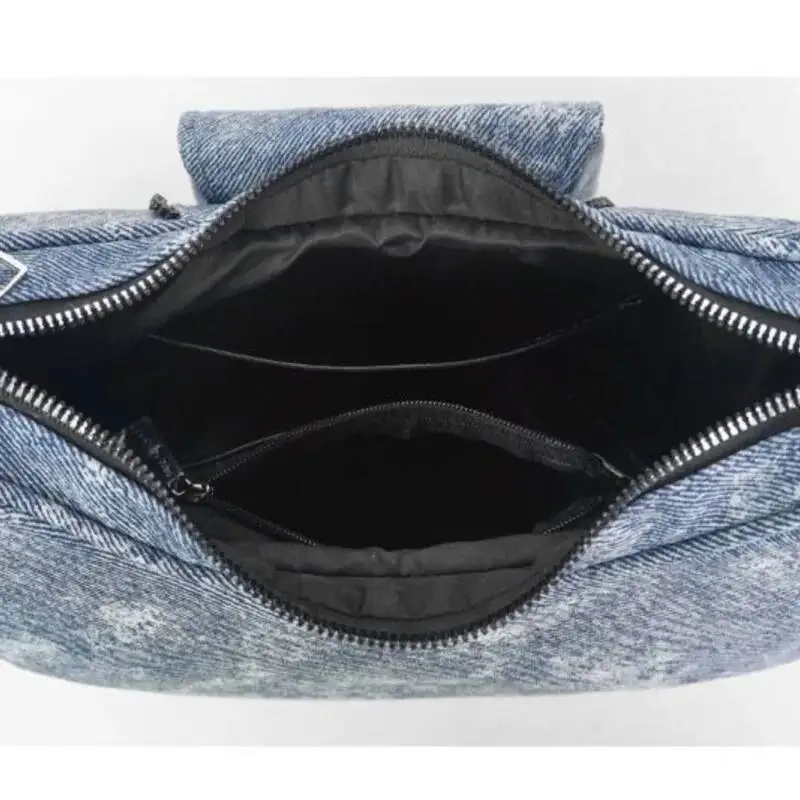 Bloom High Street Denim Shoulder Purse Women Hot Girl Large Capacity Casual Crossbody Bags Female Retro Handbag Aesthetic