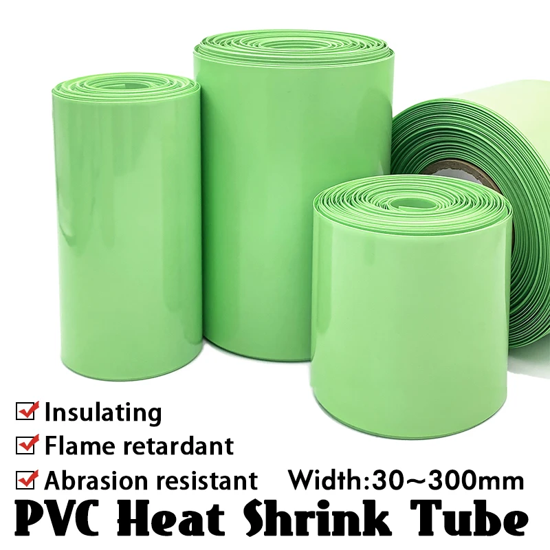

Green 18650 Heat Shrink Tube PVC Insulation Wrap for Battery Pack 190mm to 300mm Width Battery Insulation Tube