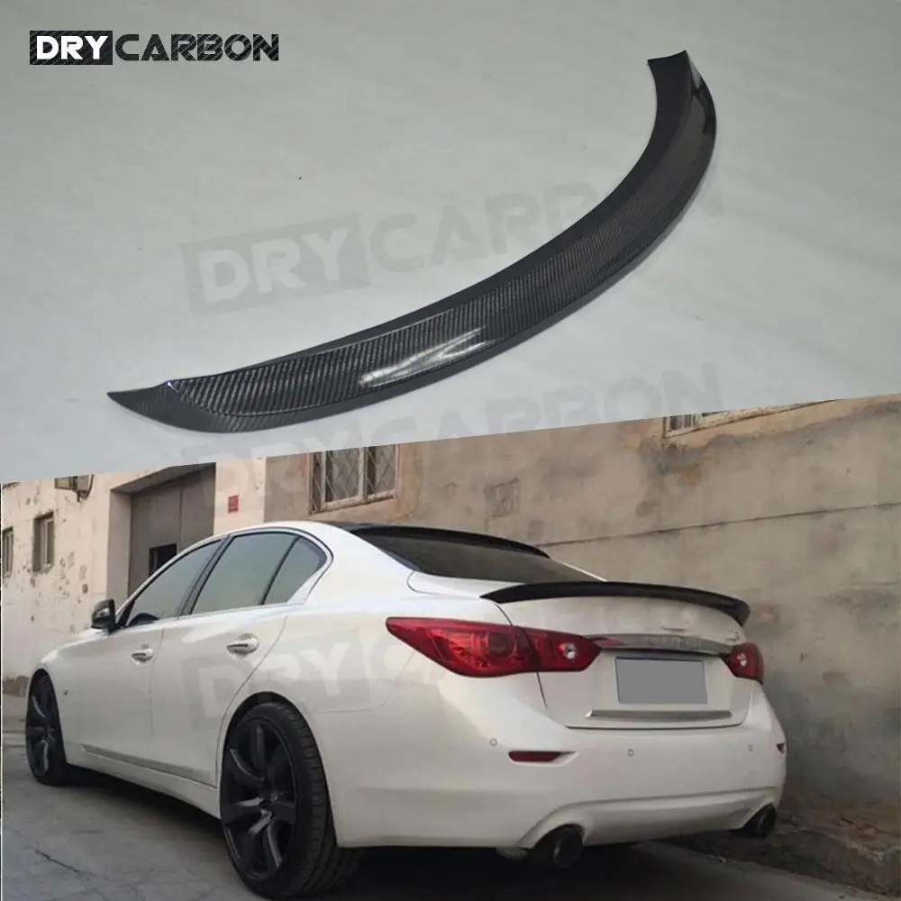 Carbon fiber Rear Spoiler Wings For Infiniti Q50 Q50S 2014-2017 Rear Roof Spoiler Wing Duckbill Rear Trunk Wing Spoiler