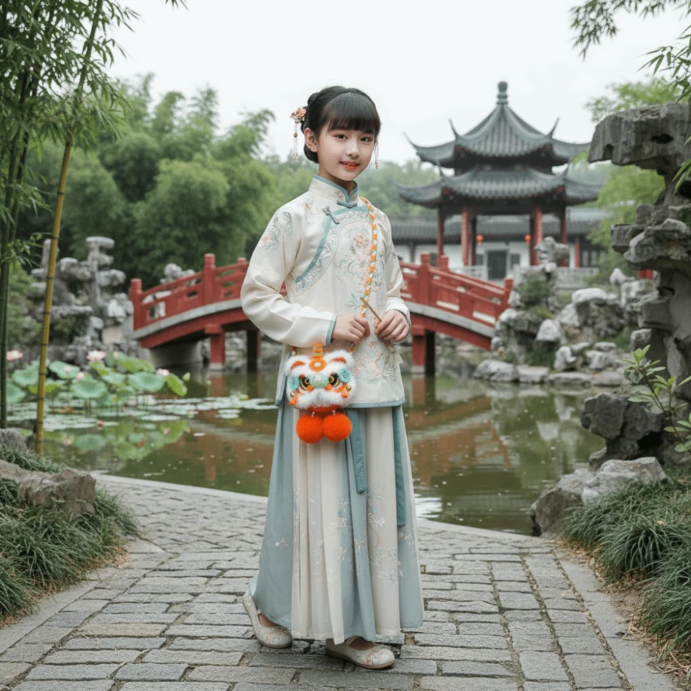 

Kintted New Year Shoulder Bag Chinese Style Storage Crochet Lion Dance Bag Spring Festival Coin Purse Children's Lion Bag