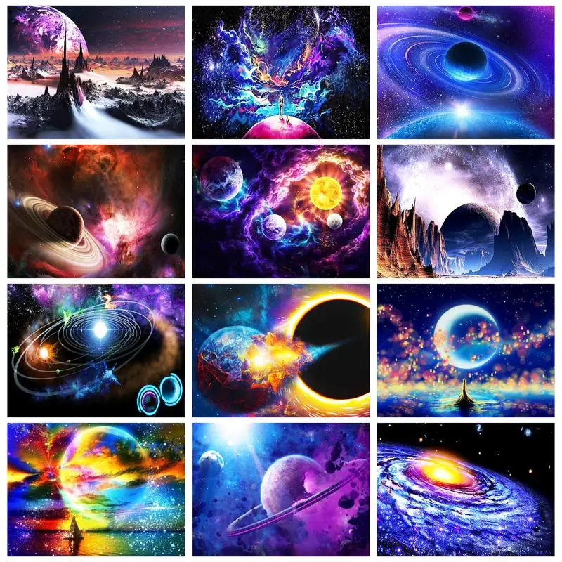 

CHENISTORY Pictures By Numbers Planet Scenery Painting By Numbers For Adults On Canvas DIY Home Decoration DIY Gift