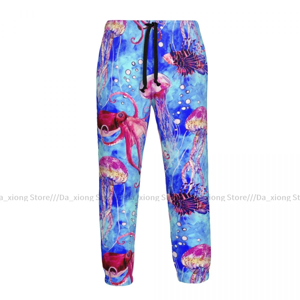 Men Joggers Pants Red Octopus Lionfish Jellyfish Man Sweatpants Streetwear Casual Mens Pants