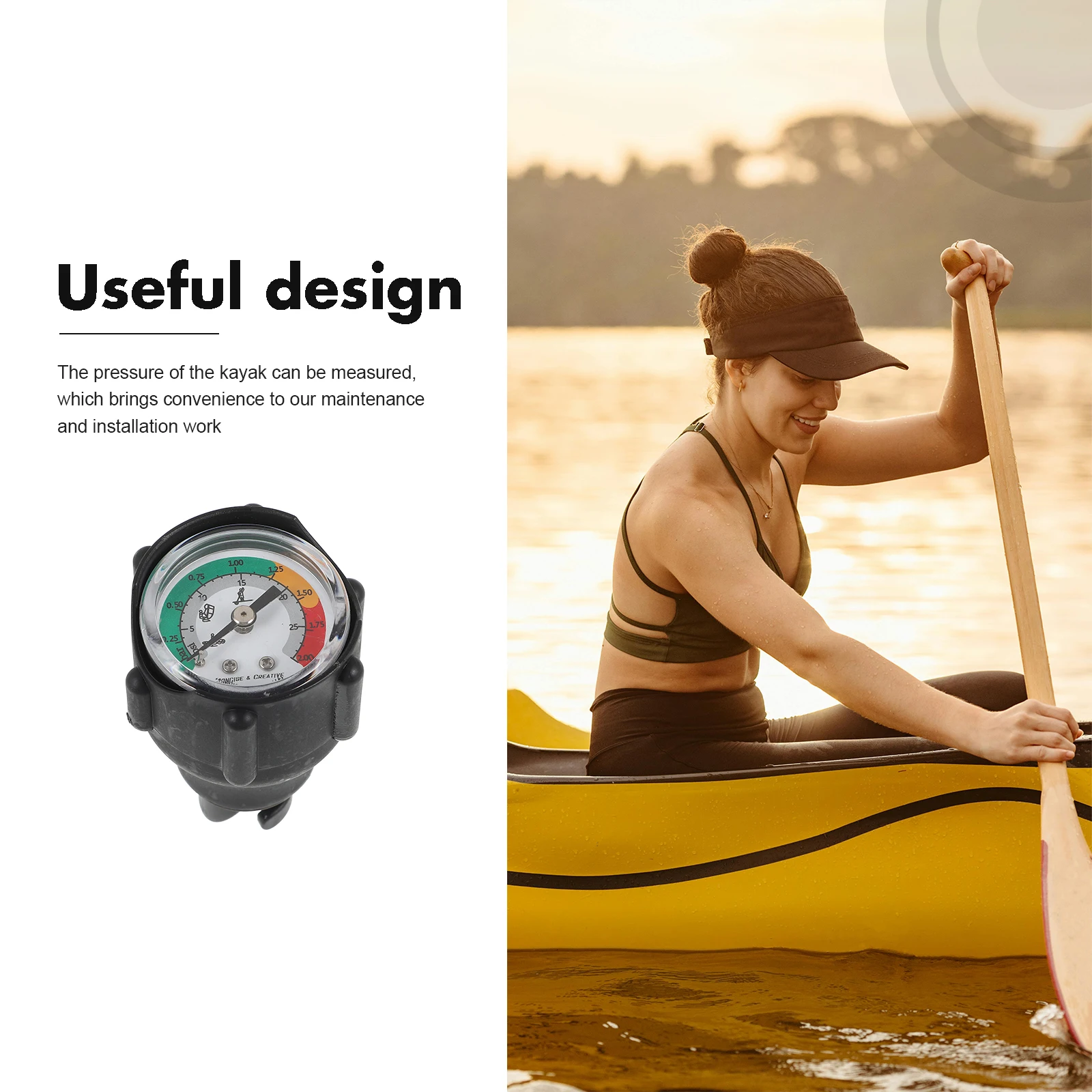 

Inflatable Boat Air Pressure Gauge Kayak Display Stainless Steel Surfboard Tester High Precision Easy Read Meter For Water