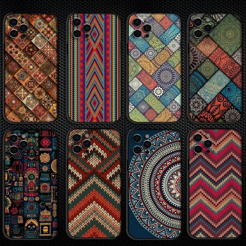 

Fashion Vintage Totem Phone Case For iPhone 16,15,14,13,12,11 Plus,Pro Max, Others Soft Black Cover