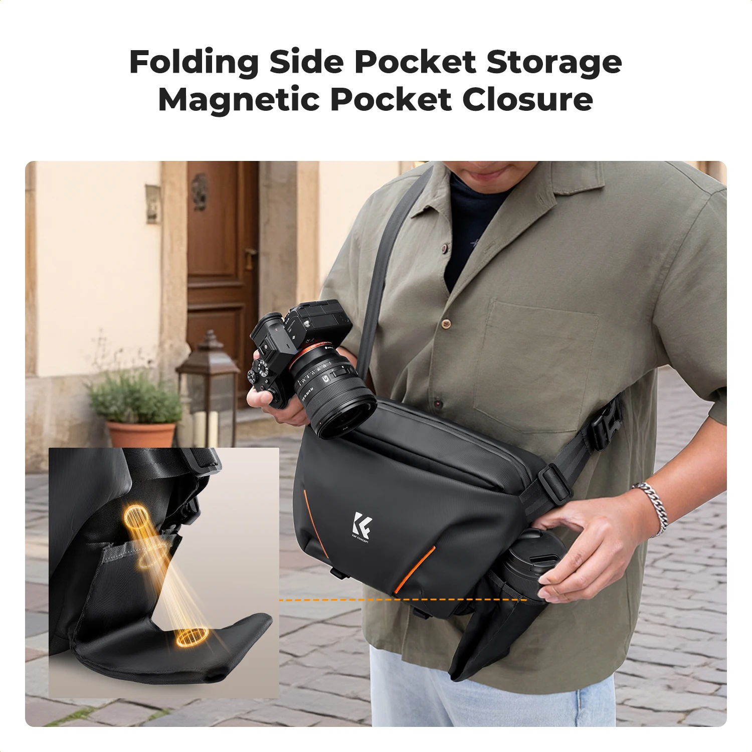 K&F CONCEPT 7L Lightweight Camera Sling Bag Travel Photography Shoulder Bag For Canon Sony Nikon DSLR Camera Case Tripod Holder image 6