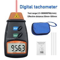 Digital Laser Tachometer Non Contact Electronic Photo Tachometers 2.5-100000 RPM Tach Meter DT-2234C+With Reflecting Tape Marks