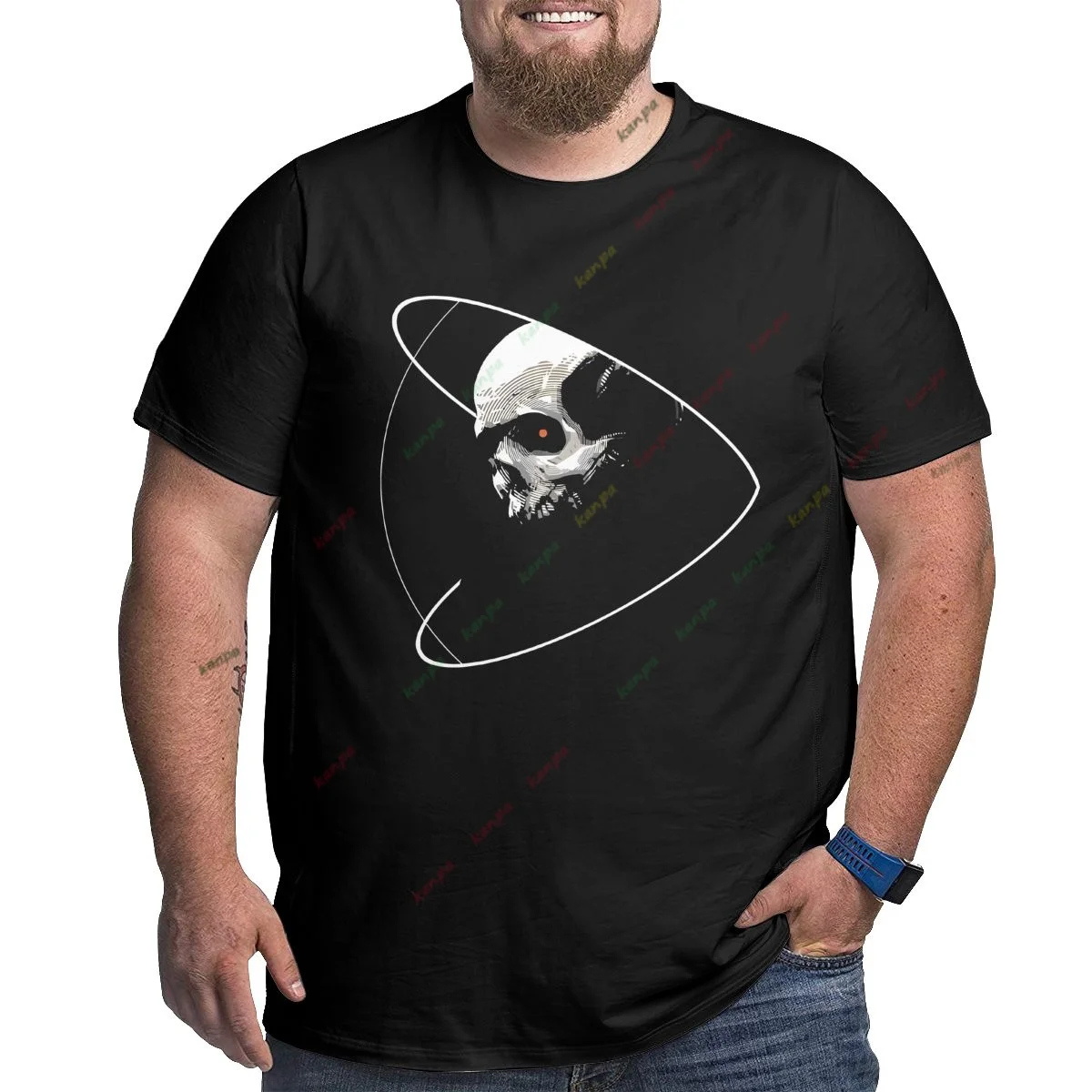 Summer Men's Retro Flag Printed T-shirt 3D Skull Round Neck Short Sleeve Casual Breathable Men's Large Size T Shirt Hot Model xl