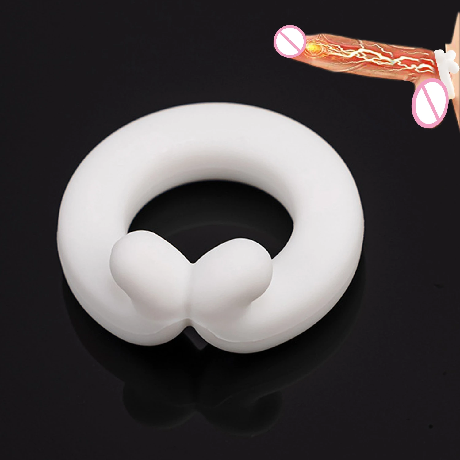 

Silicone Cock Ring Delayed Ejaculation Enhanced Erection Trainer Penis And Scrotum Restraint Sperm Locking Ring Adult Products