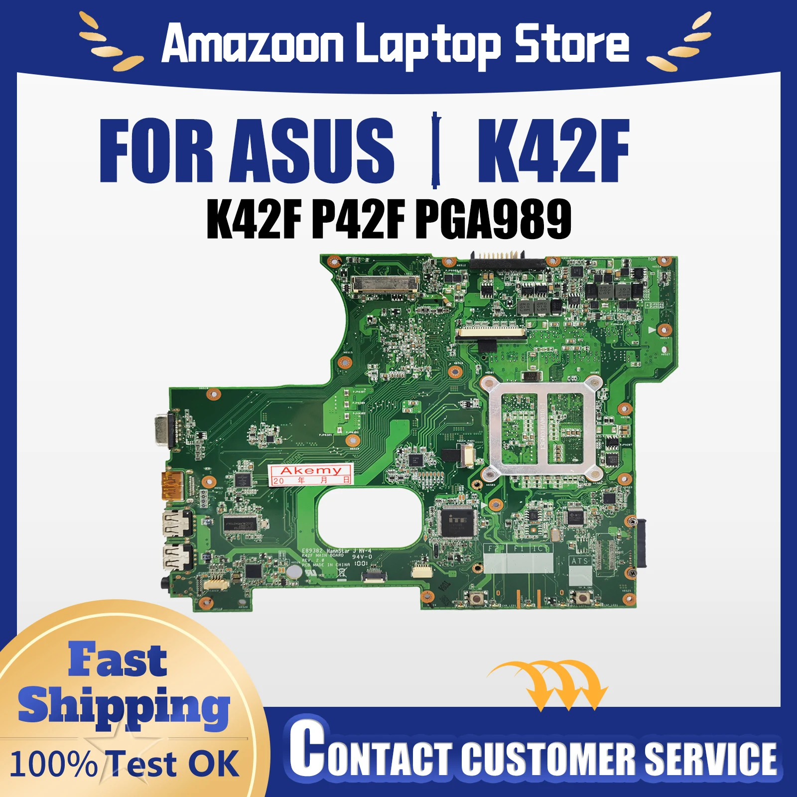 

K42F Laptop motherboard For ASUS K42F P42F PGA989 Notebook Mainboard K42F GM