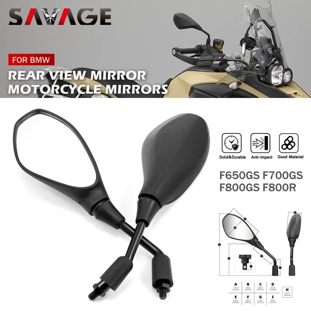 Side Rearview Mirrors For BMW F800 F700 F650 GS F850 F750 S1000R R 1200 1250 GS ADV F900 R/XR K1200R Motorcycle Rear View Mirror