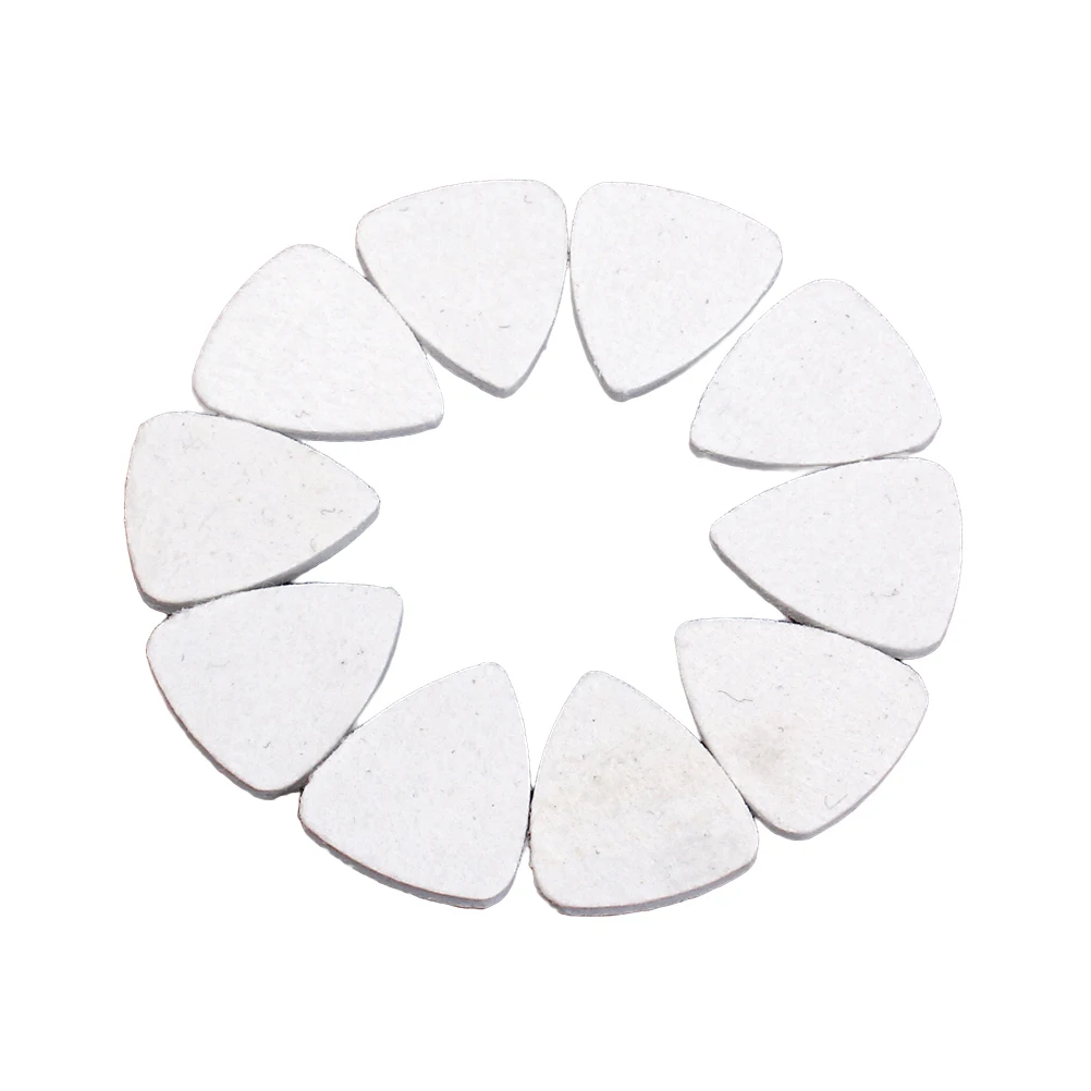 

10Pcs Felt Guitar Pick Made of Wool Material Great Durability for Nylon String Instruments Comfortable Grip L04 White